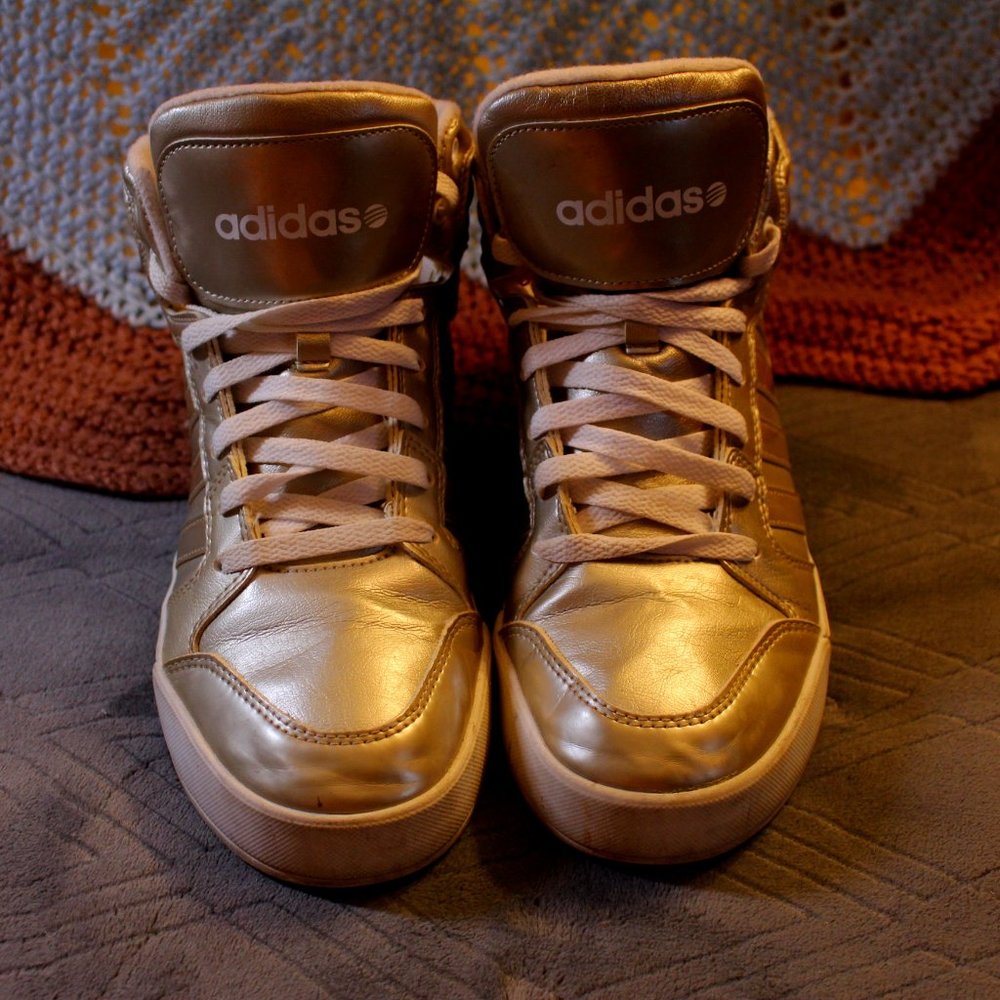 Gold Adidas High Tops